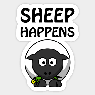 Sheep happens - cute and funny pun Sticker